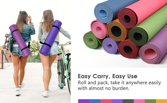 Compressive Easy TPE Yoga Mat Foldable Shock Absorbing Eco Friendly